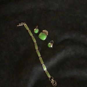 Sterling silver lime green set